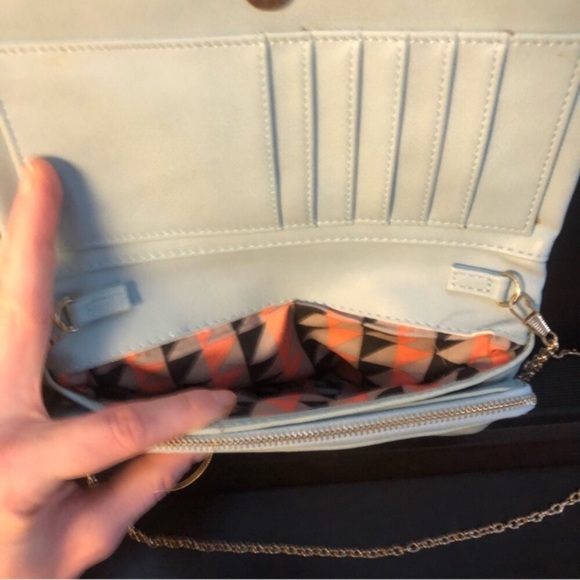 NWOT Blue and Gold Mini
Purse Wallet Clutch w/ Removable Chain Strap - Picture 5 of 13